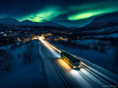 Spectacle d'aurore boréale capturé sur l'excursion safari de Tromsø