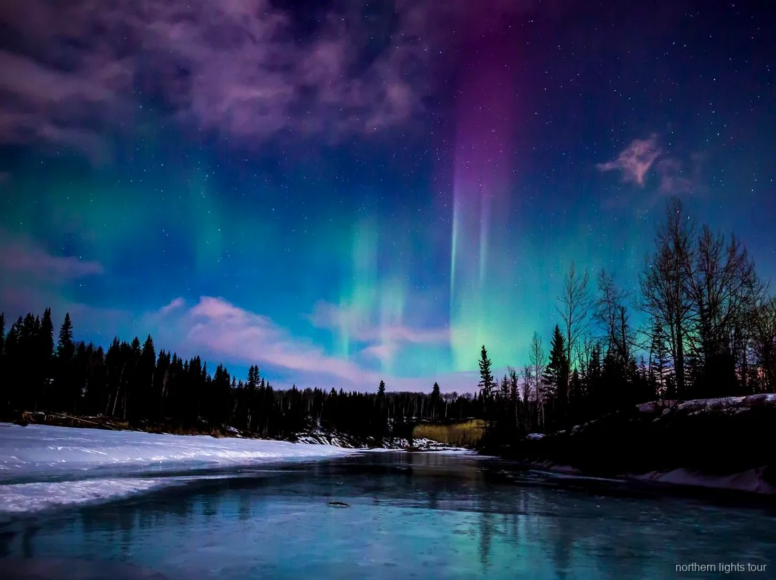 Nordlys over Chena Hot Springs Resort nær Fairbanks