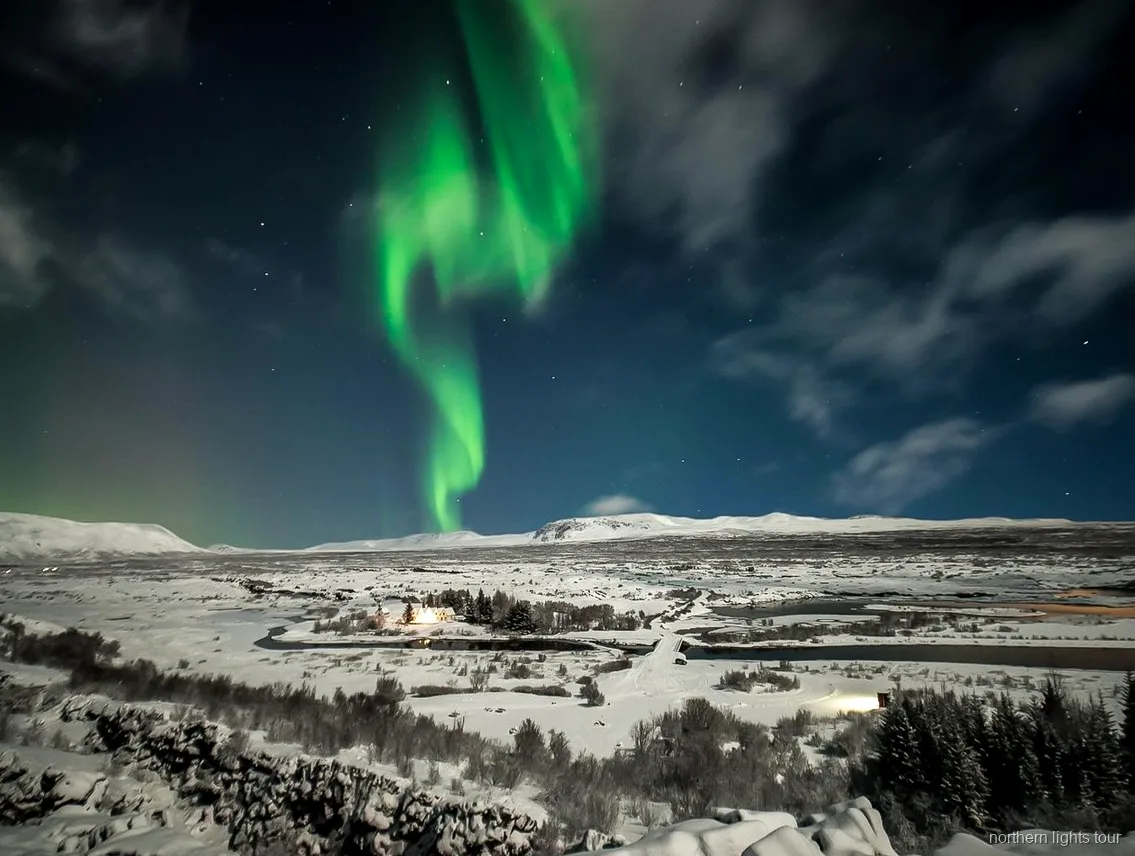 Donkere kijkplek nabij Reykjavik gebruikt op de premium noorderlicht tour