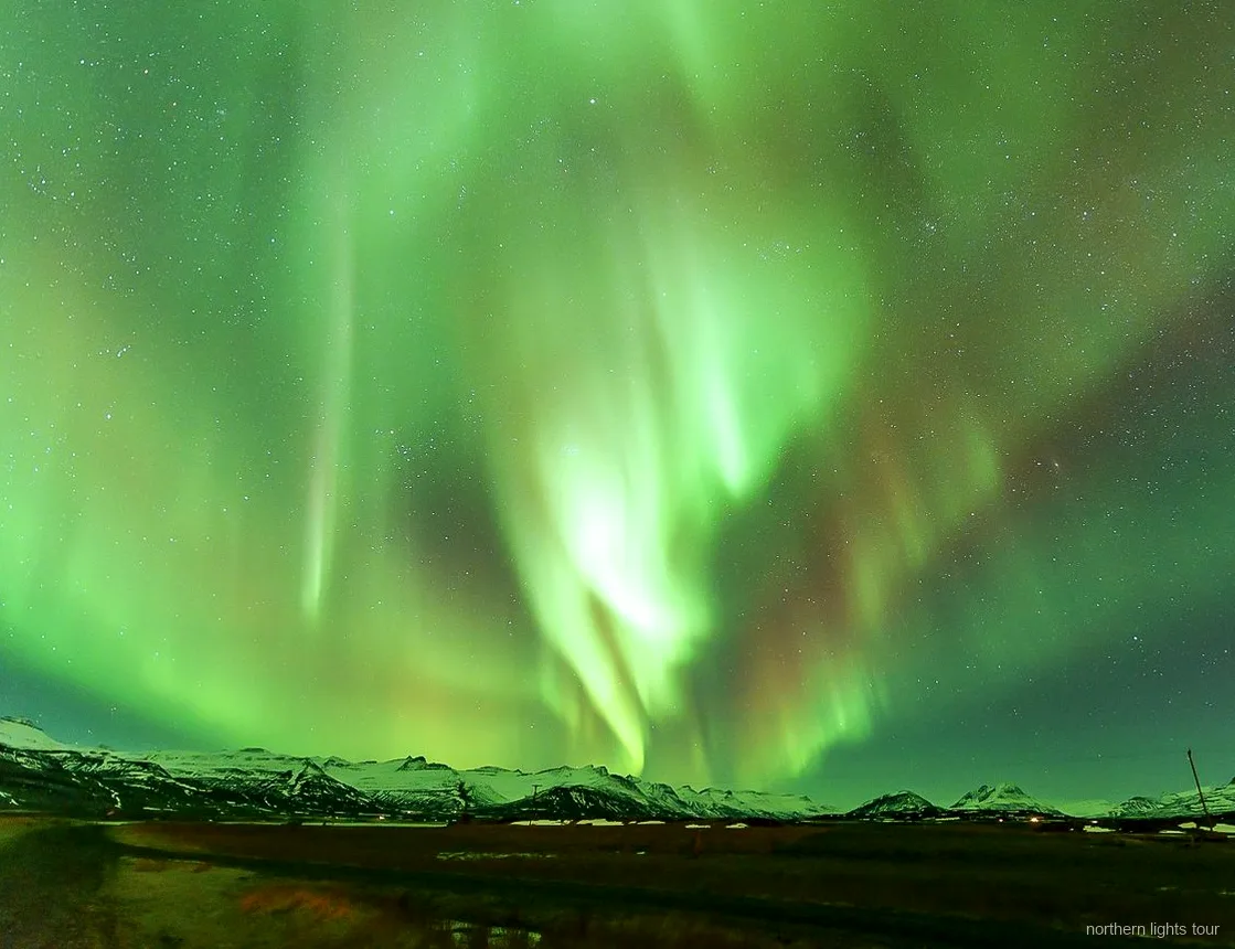 Guide erklärt die Aurora Borealis auf der Reykjavik Premium Nordlichter-Kleinbustour