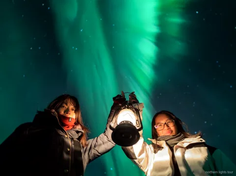 Heated vehicle used on the Rovaniemi Northern Lights tour in Finnish Lapland