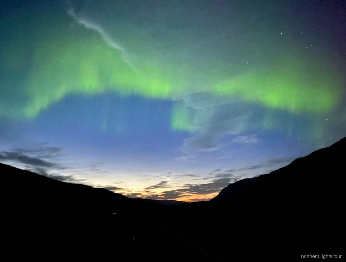 Perritos calientes de la barbacoa servidos en el tour privado de auroras boreales en Islandia